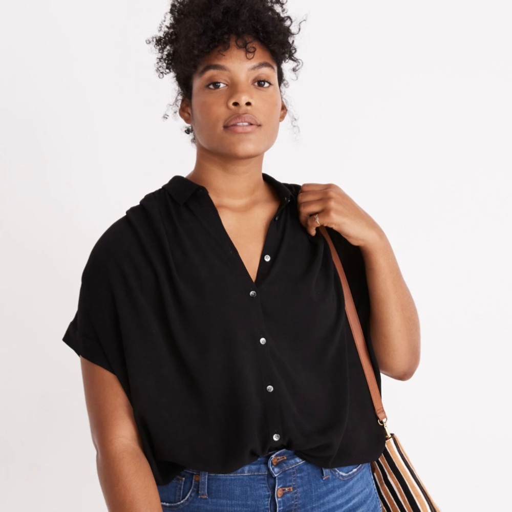 Madewell central drapey black shirt Size 3X plus size